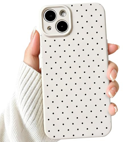 NITITOP for iPhone 13 Case Cute Polka Dot - White | for Women Girls, Aesthetic Stylish Design, Soft TPU Shockproof Cover, Full Camera Protection