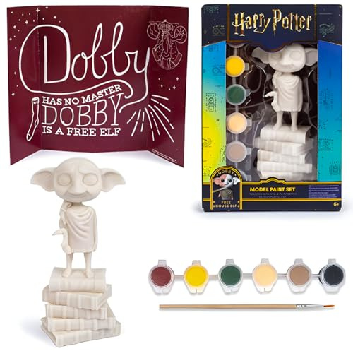 Harry Potter Dobby-Modell-Malset für Kinder – Malen Sie Ihre eigene Dobby-Figur-Statue mit 6 Farben, Pinsel und Display-Szene – Kunst & Handwerk Charaktermalerei Aktivitätsgeschenke – für Kinder ab 6