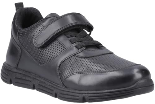 Hush Puppies Alfie Bungee SNR Leather Boys's Black Shoes
