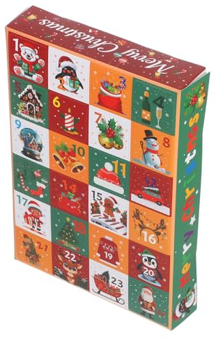 CAXUSD 5 Stück-pack Adventskalender Papierboxen 24-tage Countdown Selbstgemacht Befüllbare Geschenkboxen Farbig Mit Zahlen Für Kinder Familie Weihnachtsdekoration