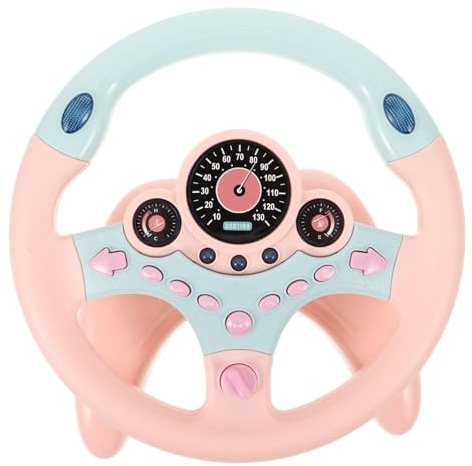 GANAZONO Volant Jouet Voiture Simulé Grand Format Base Ventouse, Rotation 360° Musicale, Jouet Volant pour Garçon et Filles, Jeu Interactif Intérieur, Présent Éducatif Garçon et Filles
