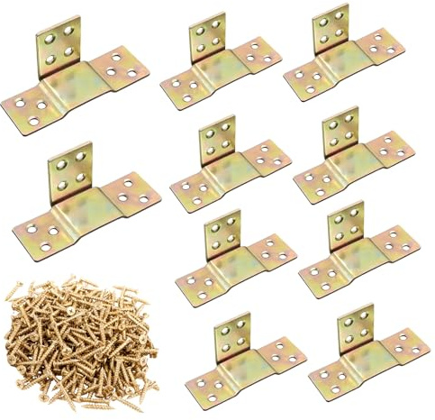 Mittelstütze Bettverbinder, 10 Sätze Bettwinkel zum Einhängen Schwerlast Bettbeschlag Einhängebeschlag für Bettgeländer Bettbeschläge für Mittelbalken Lattenrost Bettrahmenprojekt