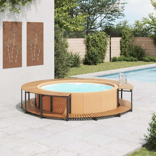 Generico Bordo per Spa 273x53 cm in Legno Massello d'Acacia,Piscine e Spa,Accessori per Piscina e spa-310091