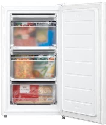 Comfee 60L Gefrierschrank, Mini Tiefkühlschrank, Freistehend | Extrem leiser Inverter (35 dB), 4-Sterne, 6kg/24h Schnellgefrieren, 3 Fächer für Küche & Büro, Temp-Regler, RCU60WH3EU(E)