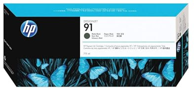 HP 91 Mattschwarz, Original Druckerpatrone | Tinte für DesignJet Z6100, 775 ml (C9464A)
