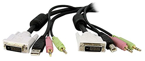 StarTech.com 4,5 m 4-in-1 USB Dual Link DVI-D KVM-Switchkabel mit Audio und Mikrofon