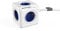 allocacoc PowerCube Extended Blau EU, 5x Steckdose und Verteiler, 230V Schuko, Weiß Blau