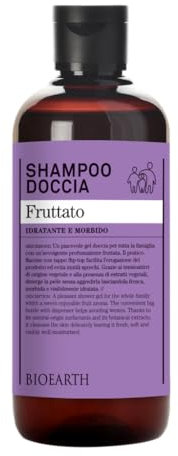 Bioearth Shampoo Doccia Fruttato Family Eco Vegan 500 ml Estratto Di Ribes Nero E Mirtillo