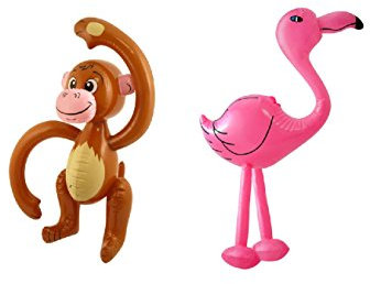 Henbrandt Novelty Inflatable/ Blow Up Monkey & Flamingo Fancy Dress Accessory