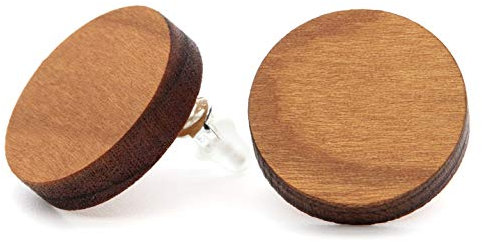 NaturSchatulle Holzschmuck Holzohrringe Kirsche I Ohrstecker Holz 925 Sterling Silber Holz Ohrringe Damen natürlicher Ohrschmuck