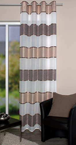 Home fashion 051777-0112 Cappuccino 175/140 cm Ösenschal, Stoff, Cappuccino, 175 x 140 cm