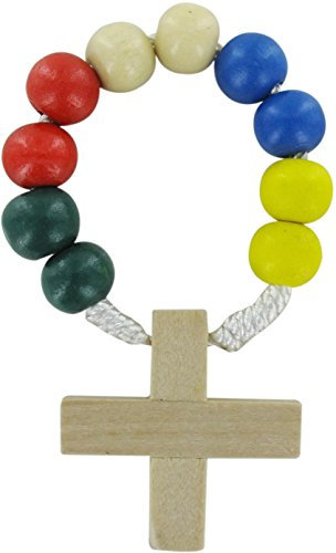 Ferrari & Arrighetti Rosario decina 10 grani in legno legatura seta mm 8 - missionario (confezione da 12 pezzi)