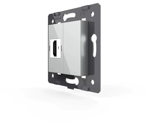 Interruptor de luz táctil LIVOLO de cristal, interruptor inalámbrico, enchufe, etc. en gris (módulo: lata HDMI VL-C7-1HD-15)