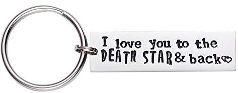 LParkin Damen ich Liebe Dich auf den Todesstern & Back Edelstahl bar Schlüsselanhänger schlüsselanhänger Great Christmas Geekery Fan sci fi Geeky Geschenke Keychain