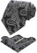 JEMYGINS Graziös Paisley Elegant Herren Krawatte und Einstecktuch mit krawattenklammer Sets (Schwarz)