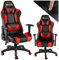 tectake® Gaming Stuhl, Bürostuhl ergonomisch, Computerstuhl mit hoher Rückenlehne, Gaming Sessel, PC Stuhl, inkl. Lordosenstütze und Nackenkissen, Racing Stil - schwarz/rot