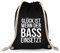 Turnbeutelliebe® Turnbeutel mit Spruch - Techno-Musik - Verschiedene Motive - Baumwolle schwarz - Sportbeutel - Rucksack - ca. 12 Liter - 37 x 46 cm (Glück ist wenn der Bass einsetzt)