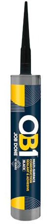 OB1 Mastic et adhésif pour construction multi-surfaces noir | Technologie hybride | Excellente résistance chimique | Résistant à l'eau | Résistant aux intempéries | Qualité alimentaire | 290 ml