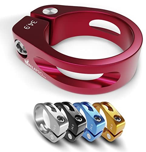 IMPALAPRO Fahrrad Sattelklemme - Sattelklemme 34,9/31.8 - Aluminium Legierung Sattelkloben - Fahrradsattel Halterung - Fahrradsattel Befestigung - Saddle clamp (Rot, 31,8mm)