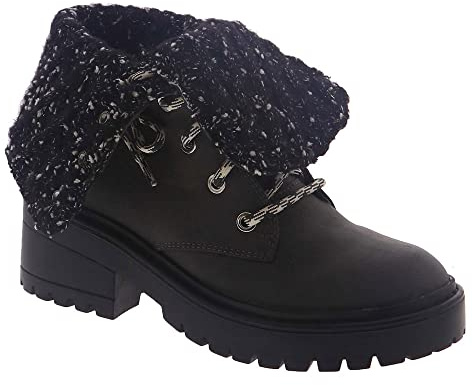 Skechers Damen Sweater Boot Mode-Stiefel, Schwarz/Dunkelgrau, 38 EU