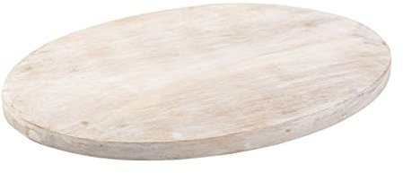 NKlaus Placa de Madera luz Ovalada 17x12cm Posavasos decoración de la Mesa platillo de Madera Real Superficie Lisa 10462