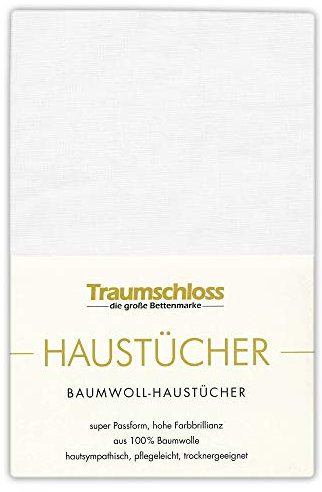 Traumschloss Betttuch »Haustuch« 100% Baumwolle | ohne Gummizug | weiß | 240x260cm