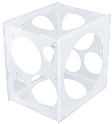 FINGERINSPIRE 11 Löcher Kunststoff Ballonmaß Messbox Würfel Werkzeug für Party Geburtstag Hochzeit Ballondekorationen Erstellen Ballonbogen Säulen 30 x 30 cm