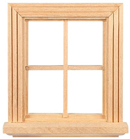 Toddmomy Miniatur Puppenhaus Fenster Holz: 1:12 Beige Unlackiertes Fenster Puppenhaus FüR DIY Dekoration Ideal FüR Kreative Spielstunden Und TraumhäUser