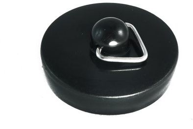 Lot de 12 bouchons de lavabo en plastique noir 38 mm