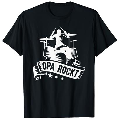 Opa rockt Schlagzeug Drumsticks Drummer Rentner Schlagzeuger T-Shirt