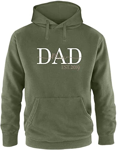 EZYshirt® DAD Hoodie mit Kindernamen | Geschenk zum Vatertag | Pullover Herren | Männer Kapuzenpullover | Hoodie