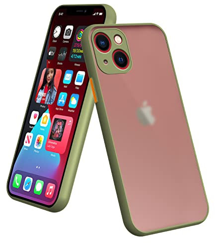 N NEWTOP Cover Compatibile per Apple iPhone 13 Mini, CV01 Soft Touch Bicolor Custodia Case Bordi Rialzati Opaca Colorata Proteggi Camera Cornice Rinforzata TPU PC (Verde)