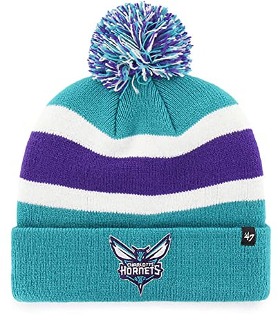 47 NBA Breakaway Cuffed Knit Beanie Mütze, Unisex, Erwachsene, Charlotte Hornets Teal, Einheitsgr��e