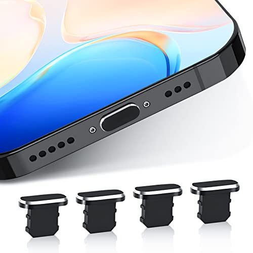 Vokmon 4 Pieces Anti Dust Plugs, iPhone Plug Cover, iPhone 14 Dust Covers, iPhone 13 Charger Plug Protector Compatible with iPhone 11, 12, Pro, Max/X/XS/XR, 7, 8 Plus, IPad Mini/Air