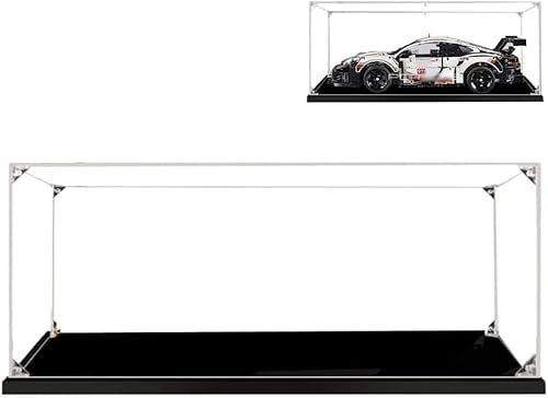 Tirff Acryl Staubdicht Vitrine Kompatibel Mit Lego 42096 Technic Porsche 911 RSR, Staubdichte Schutzhülle, Schaukasten Staubdicht Vitrine Display Case für Lego 42096 (Ohne Modell Kit)