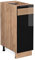 Vicco Apothekerschrank Fame-Line, Schwarz-Eiche Hochglanz/Goldkraft Eiche, 30 cm ohne Arbeitsplatte