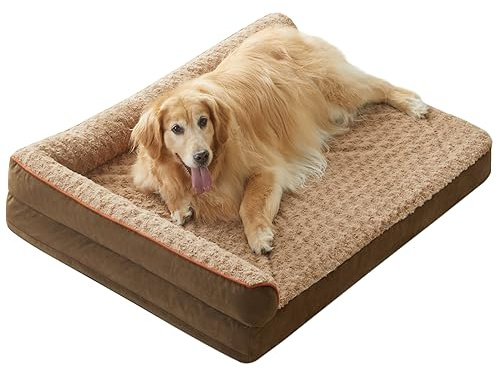BFPETHOME Orthopedic Dog Bed for Large Dogs - Waterproof Sofa Dog Bed with Removable, Washable Cover, Non-Skid Bottom