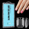 TOMICCA 504 Pièces Capsule Americaine Ongle, 12 Tailles Faux Ongles, Carré Ultra Court Transparent Couverture Complète, Avec Valise De Rangement, Pose Americaine Capsule pour Diy Nail Art