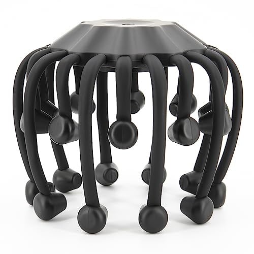 JIEJUNJIE Electric Scalp Massager - Octopus Head Massager Stress Relax, 20 Claw Multi-Configuration Array Vibrating Nodes, 5 Modes, Bluetooth Music, Hair Scalp Relaxation, Fatigue Relief