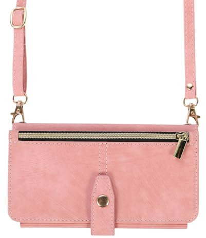 VQWQ Handyhülle Compatible with Samsung Galaxy S8 - zum Umhängen Reißverschluss Flip Case Wallet Lederhülle Klapphülle Magnetisch Kartenfach Schutzhülle für Samsung Galaxy S8 Tasche [DK]-Pink