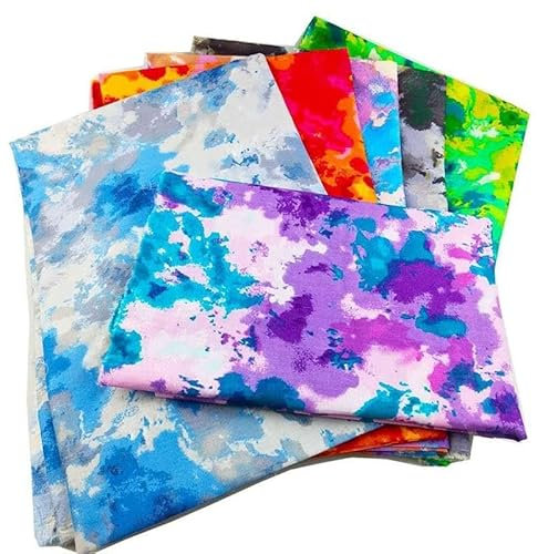 CraftsFabrics 6 Stück 48 cm x 48 cm Batikstoff Camouflage Baumwolle Nähen Popeline Quilt Baumwolle bedruckter Stoff