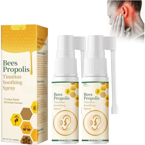 Bee Propolis Tinnitus Relief Spray, Tinnitus Relief for Ringing Ears, Tinnitus Relief Spray Lindert Tinnitus, Ohr-Tinnitus Linderung (2 Stück)