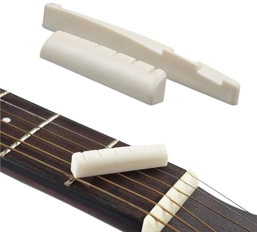 Knochen Stegeinlage,Knochen Stegeinlage für Akustische Gitarre,Knochengitarre Aus,Brücke Sattel und Nut Ersatz für 6 String Klassik Gitarre Teile Sattel Nuss Mutter Ersatz zum Akustikgitarre Ersatz