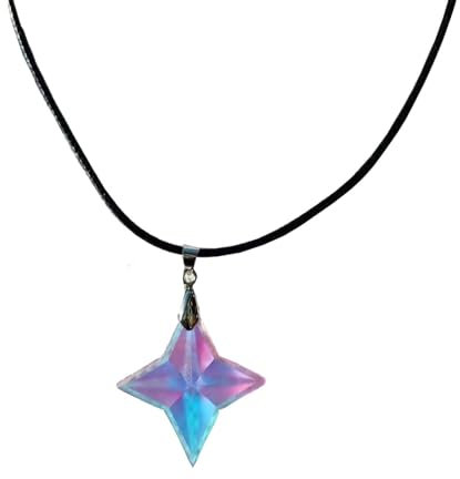 HUYMHTER Primogems Halskette Harz Tropfen Halskette Anime Cosplay Zubehör Geschenke für Gamer, Stern, Harz