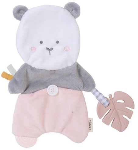Saro 13663 Sweet & Fun Doudou avec motif panda Rose