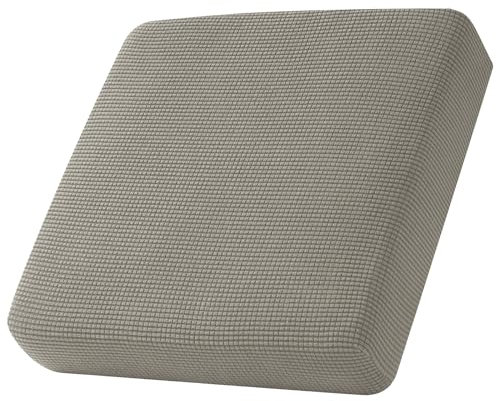 Sofa Sitzkissenbezug, Sofa Sitzkissenbezug Stretch, Elastischer Kissenbezüge, Husse Überzug Bezug Für Sofa Sitzkissen, rutschfest Stoff Tartan (Taupe,1-Sitzer)