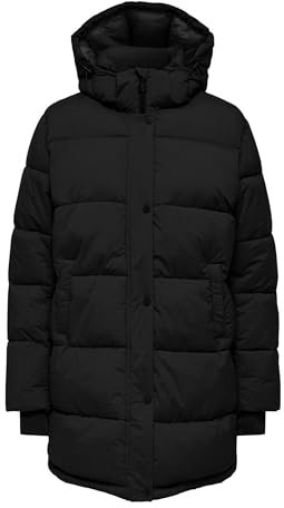 ONLY Onlann Premium Puffer Coat Mid-Long OTW Manteau, Noir, S Femme
