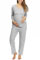 Womum Pyjama Aallaitement à Ouverture Facile pour l'allaitement, Pyjama Grossesse et Maternité Doux, Élastique et Respirant pour Un Maximum de Confort, Idéal pour des Nuits Confortables (S, Gris)
