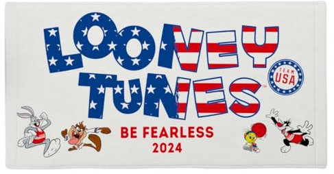 Franco Collectibles Looney Tunes Team USA Paris Olympics Badetuch, superweiche Baumwolle, 152,4 x 76,2 cm, offizielles Lizenzprodukt