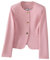 DISSA Blazer Femme Rose Elégant Décontracté Affaires Col Rond ajusté Manches Longues Blazer Court Simple Boutonnage uni Printemps & Automne Veste Ouverte Revers,40,B9685
